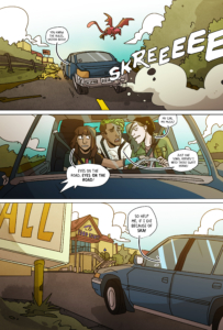 Comixology Originals Raise Hell issue 1 interior page 4 Raise Hell! is written by Jordan Alsaqa with art by Ray Nadine and edited by Mark Bouchard.