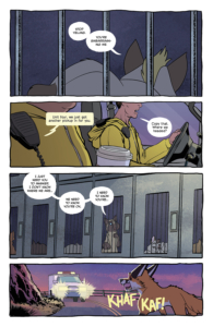 Image Comics Feral by Tony Fleecs, Trish Forstner, Tone Rodriguez issue 1 page 3 with colors and letters