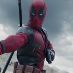 Deadpool reloads guns with magazines in mid-air; Deadpool & Wolverine 2024