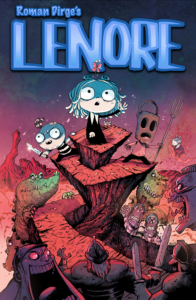 baby Lenore in some kind of hellscape with freaky children and monsters